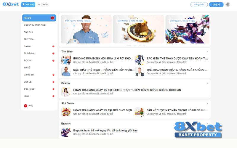 Những chương trình khuyến mãi cực khủng chỉ có tại 8X BET Những chương trình khuyến mãi cực khủng chỉ có tại 8X BET